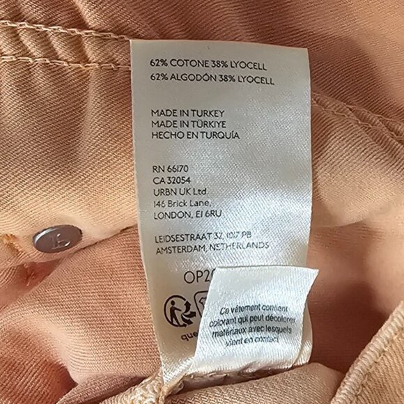 Anthropologie Plus Pilcro Pleated Micro Denim Skirt Orange Lyocell Size 22W NWT - Picture 4 of 9